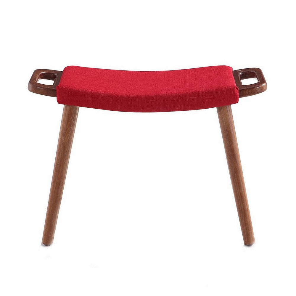 Geta Red and Antique Walnut Ottoman MHC-OT001-RD