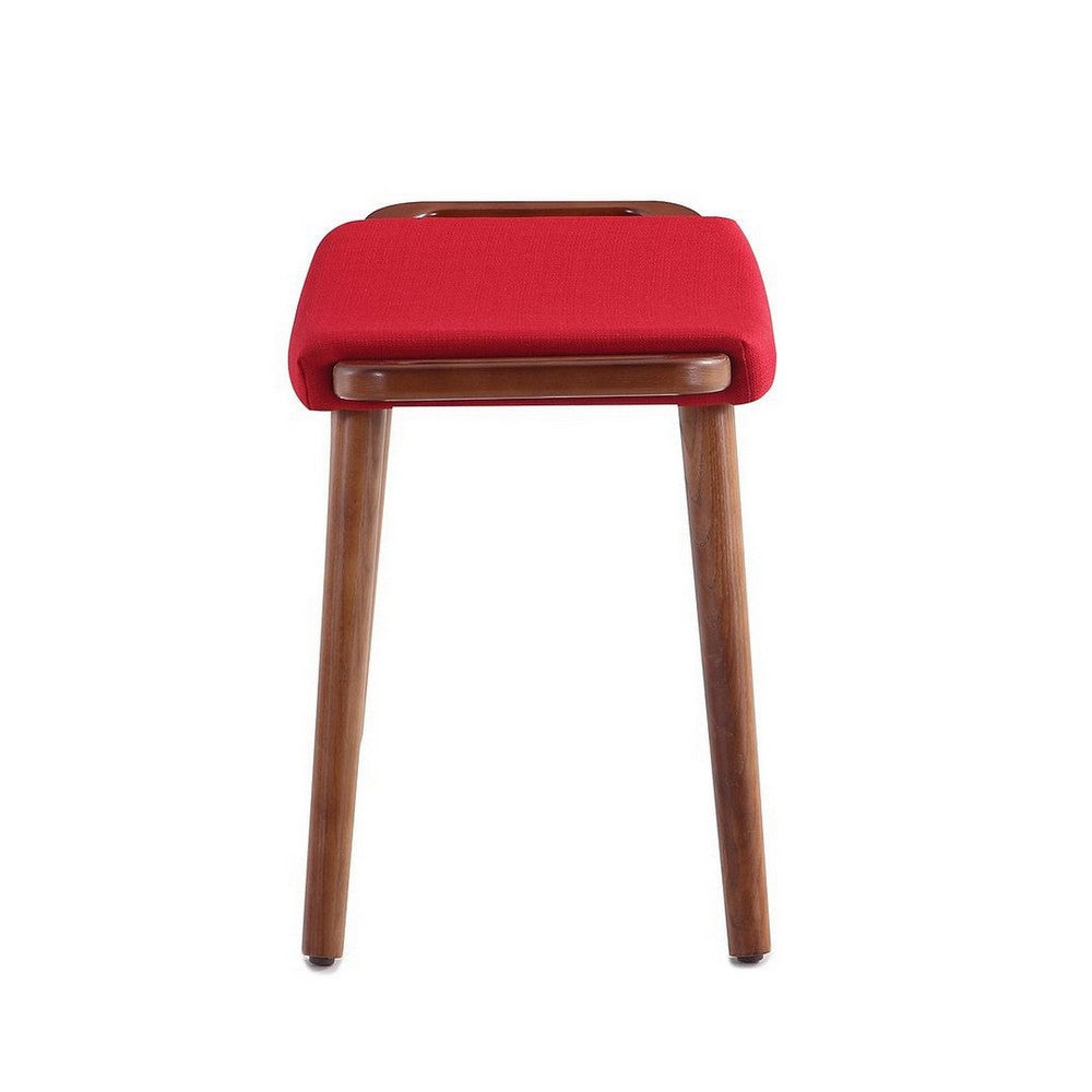 Geta Red and Antique Walnut Ottoman MHC-OT001-RD