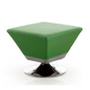 Diamond Green and Polished Chrome Swivel Ottoman