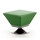 Diamond Green and Polished Chrome Swivel Ottoman
