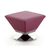Diamond Purple and Polished Chrome Swivel Ottoman