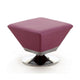 Diamond Purple and Polished Chrome Swivel Ottoman