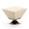 Diamond Tan and Polished Chrome Swivel Ottoman