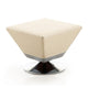 Diamond Tan and Polished Chrome Swivel Ottoman
