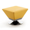 Diamond Yellow and Polished Chrome Swivel Ottoman