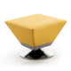 Diamond Yellow and Polished Chrome Swivel Ottoman