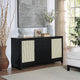 Sheridan 59.05 Modern Cane Sideboard with Adjustable Shelves in Black MHC-SB-4GLF-BK