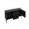 Sheridan 59.05 Modern Cane Sideboard with Adjustable Shelves in Black MHC-SB-4GLF-BK