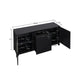 Sheridan 59.05 Modern Cane Sideboard with Adjustable Shelves in Black MHC-SB-4GLF-BK