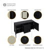 Sheridan 59.05 Modern Cane Sideboard with Adjustable Shelves in Black MHC-SB-4GLF-BK