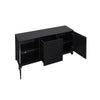 Sheridan 59.05 Modern Cane Sideboard with Adjustable Shelves in Black MHC-SB-4GLF-BK