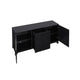 Sheridan 59.05 Modern Cane Sideboard with Adjustable Shelves in Black MHC-SB-4GLF-BK