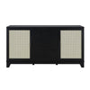 Sheridan 59.05 Modern Cane Sideboard with Adjustable Shelves in Black