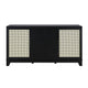 Sheridan 59.05 Modern Cane Sideboard with Adjustable Shelves in Black