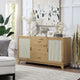 Sheridan 59.05 Modern Cane Sideboard with Adjustable Shelves in Nature MHC-SB-4GLF-NA