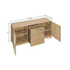Sheridan 59.05 Modern Cane Sideboard with Adjustable Shelves in Nature MHC-SB-4GLF-NA