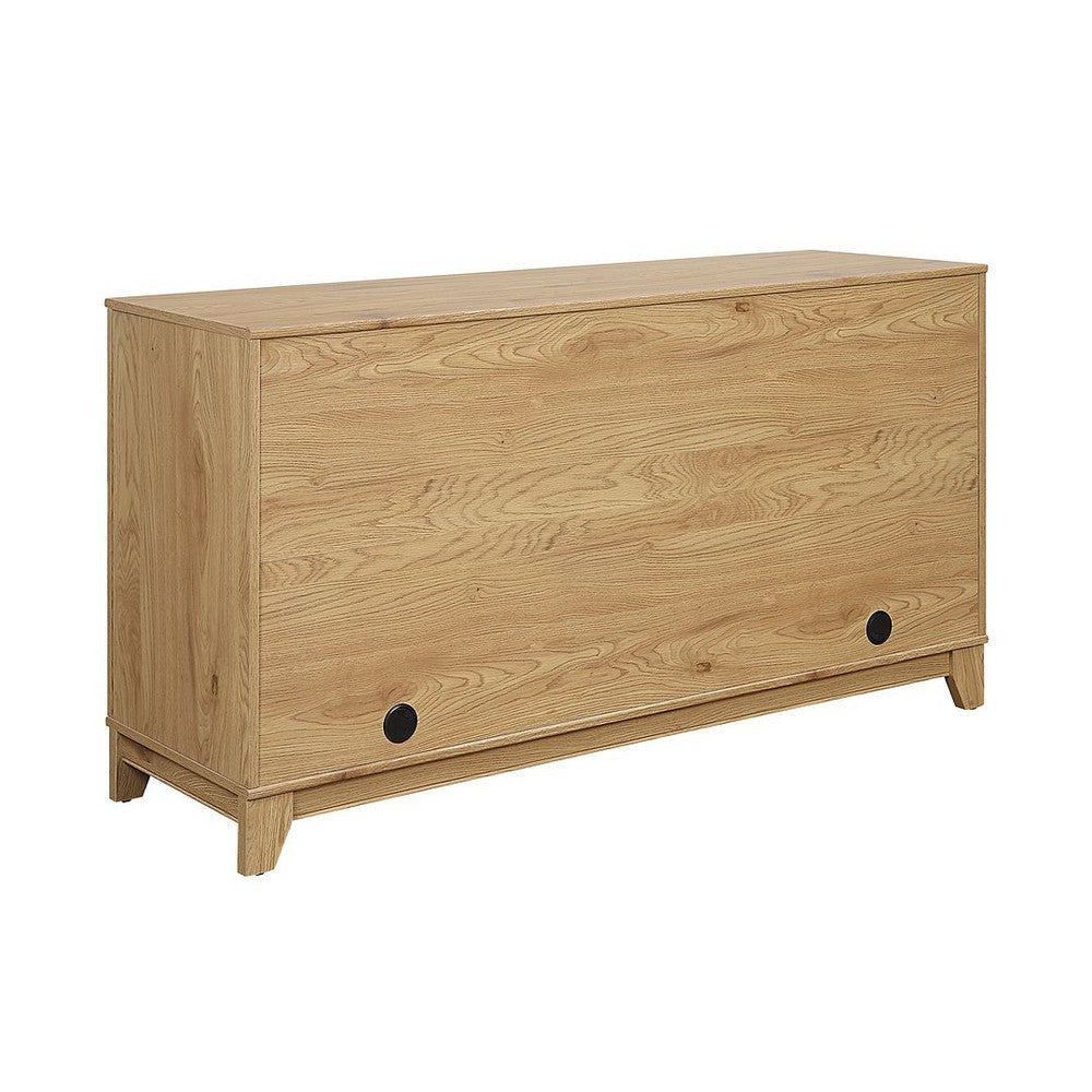 Sheridan 59.05 Modern Cane Sideboard with Adjustable Shelves in Nature MHC-SB-4GLF-NA