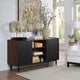 Duane 59.05 Modern Ribbed Sideboard with Adjustable Shelves in Dark Brown and Black MHC-SB-9GLF-BK