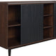 Duane 59.05 Modern Ribbed Sideboard with Adjustable Shelves in Dark Brown and Black MHC-SB-9GLF-BK