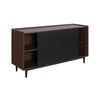 Duane 59.05 Modern Ribbed Sideboard with Adjustable Shelves in Dark Brown and Black MHC-SB-9GLF-BK