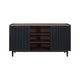Duane 59.05 Modern Ribbed Sideboard with Adjustable Shelves in Dark Brown and Black