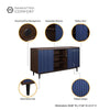 Duane 59.05 Modern Ribbed Sideboard with Adjustable Shelves in Dark Brown and Navy Blue MHC-SB-9GLF-NB
