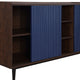 Duane 59.05 Modern Ribbed Sideboard with Adjustable Shelves in Dark Brown and Navy Blue MHC-SB-9GLF-NB