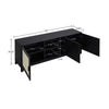 Sheridan 62.99 Modern Cane TV Stand in Black MHC-TV-3GLF-BK