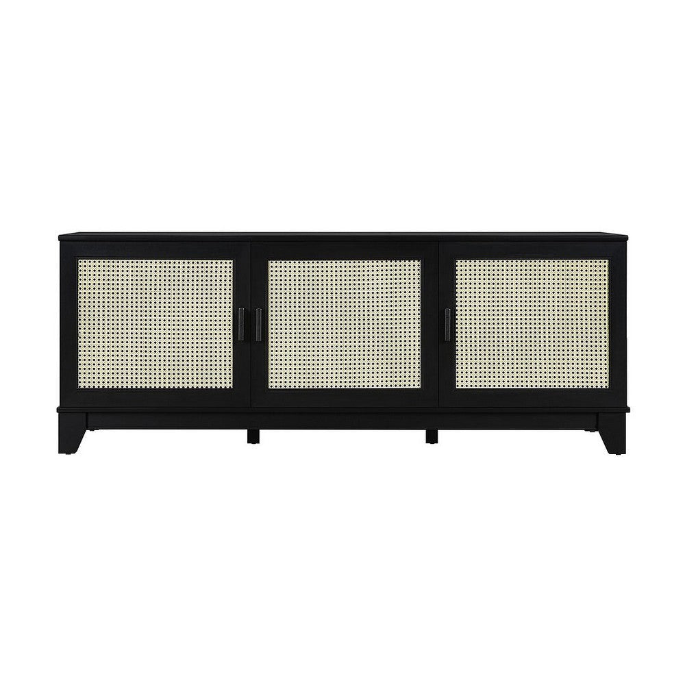 Sheridan 62.99 Modern Cane TV Stand in Black