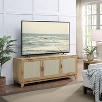 Sheridan 62.99 Modern Cane TV Stand in Nature