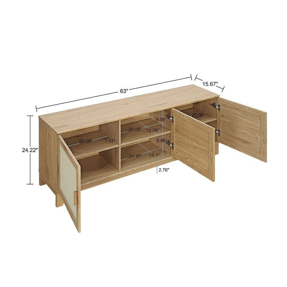 Sheridan 62.99 Modern Cane TV Stand in Nature MHC-TV-3GLF-NA