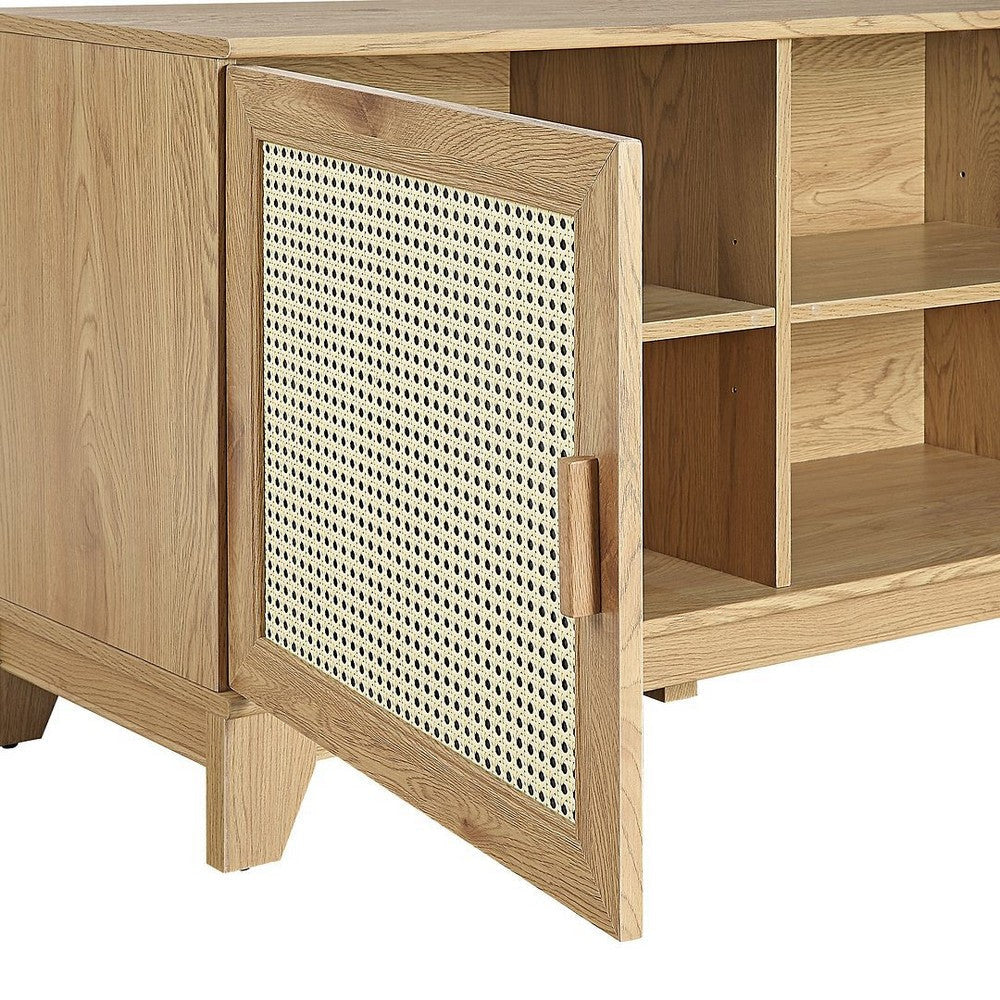 Sheridan 62.99 Modern Cane TV Stand in Nature MHC-TV-3GLF-NA