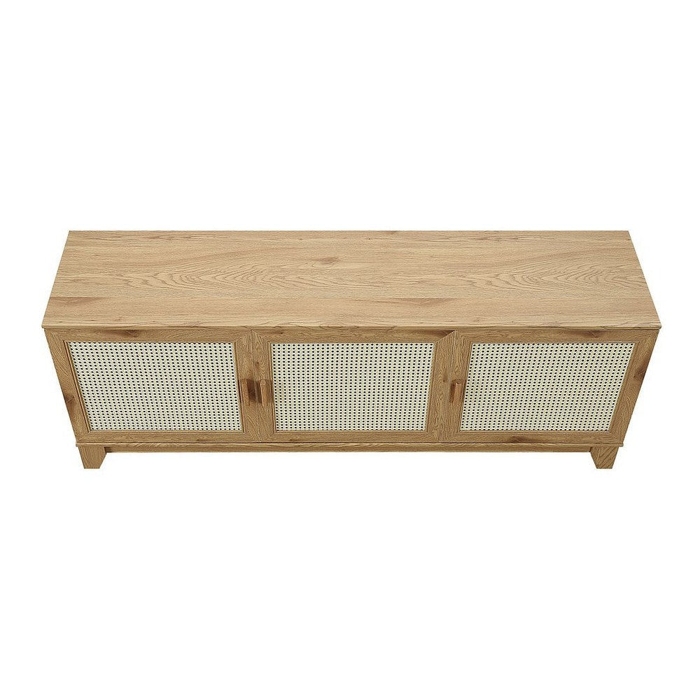 Sheridan 62.99 Modern Cane TV Stand in Nature MHC-TV-3GLF-NA