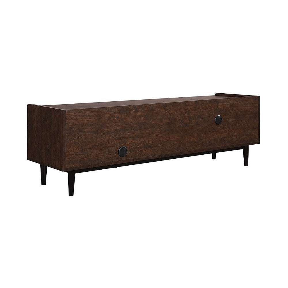 Duane 59.25 Modern Ribbed TV Stand in Dark Brown and Black MHC-TV-8GLF-BK