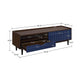 Duane 59.25 Modern Ribbed TV Stand in Dark Brown and Navy Blue MHC-TV-8GLF-NB
