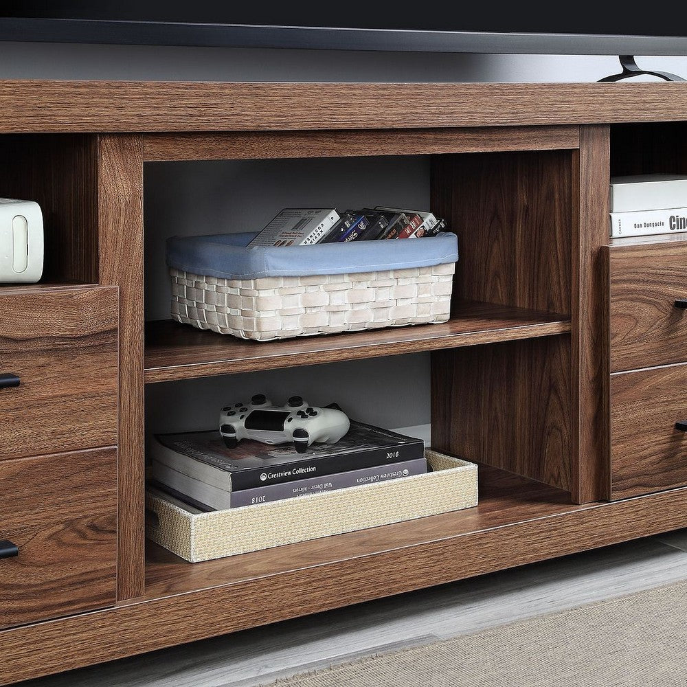 Richmond 60’’ TV Stand with 2 Drawers and 4 Shelves in Brown MHC-TVFP1-BR