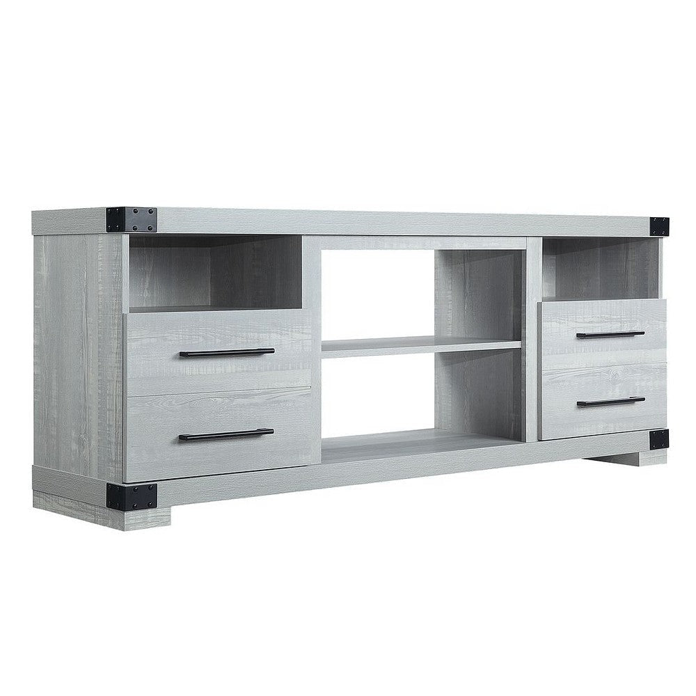 Richmond 60’’ TV Stand with 2 Drawers and 4 Shelves in Grey MHC-TVFP1-GY