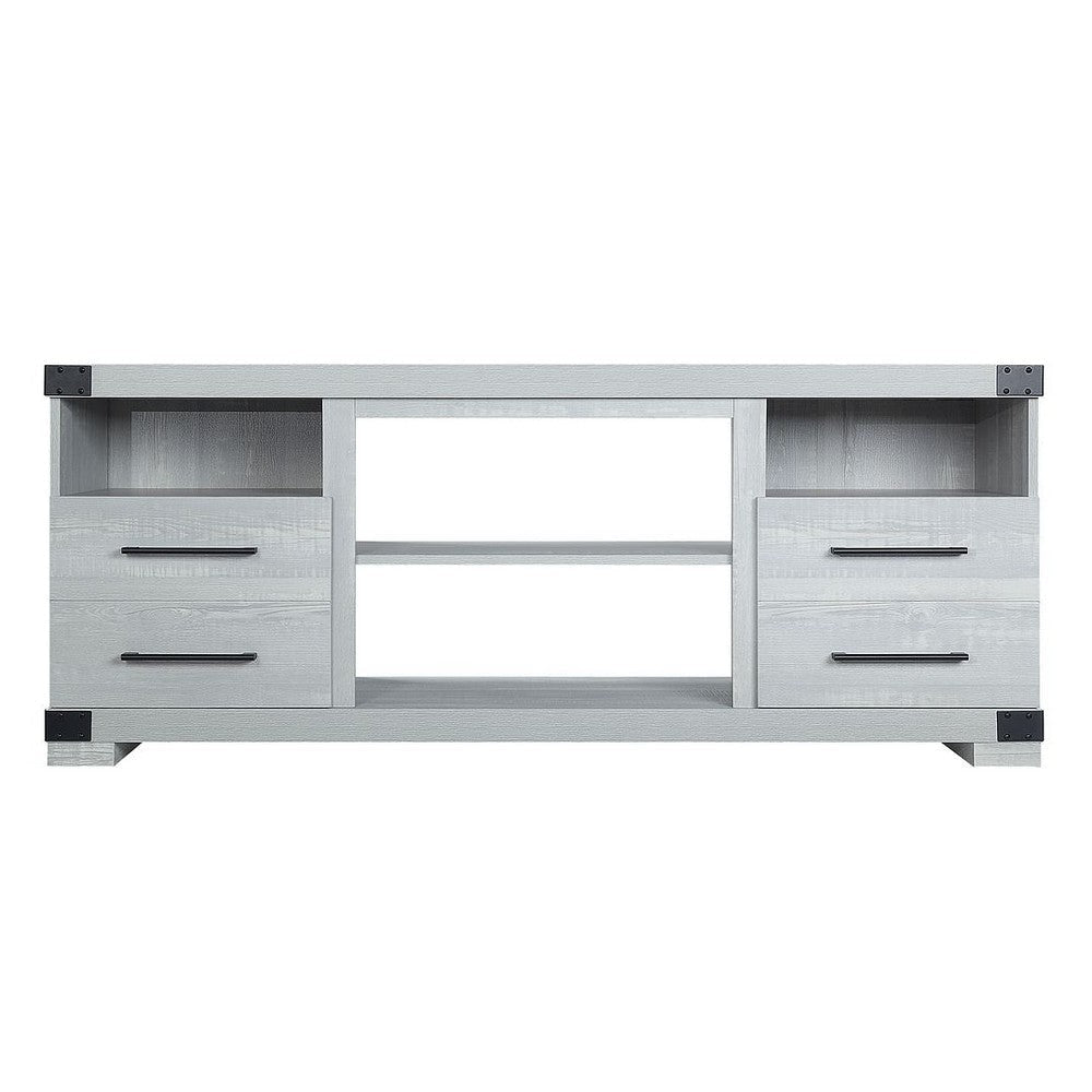 Richmond 60" TV Stand with 2 Drawers and 4 Shelves in Grey