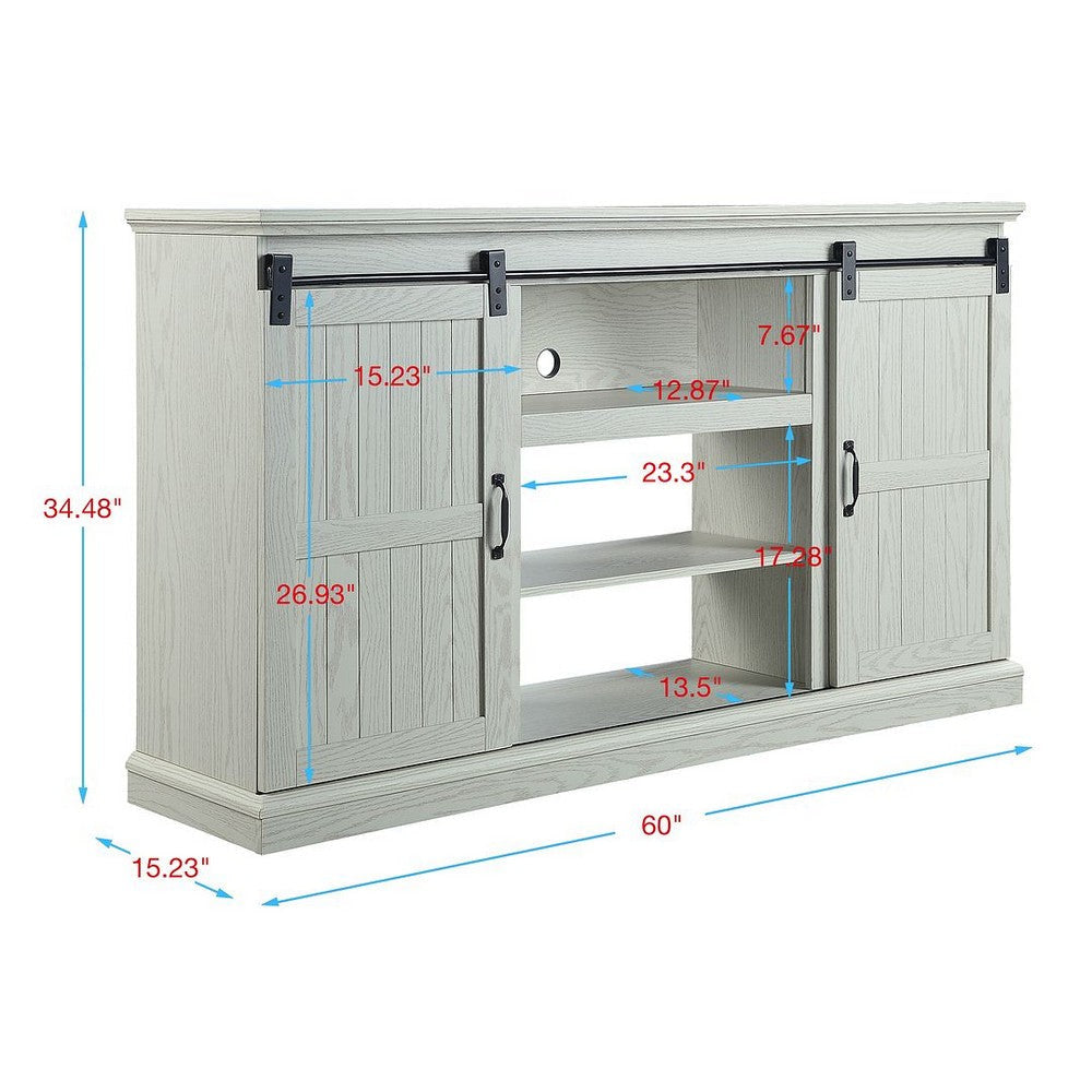 Myrtle 60’’ TV Stand with 2 Sliding Doors in Cream Oak MHC-TVFP2-CR