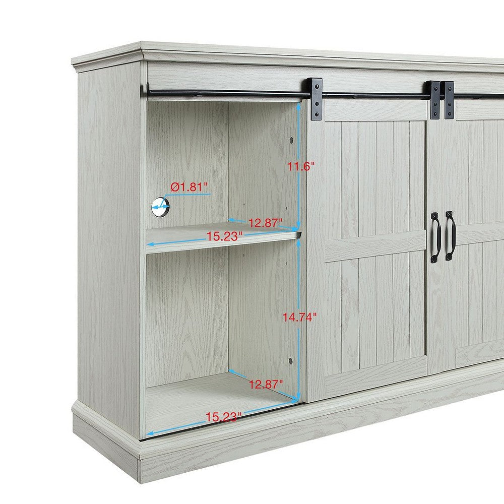 Myrtle 60’’ TV Stand with 2 Sliding Doors in Cream Oak MHC-TVFP2-CR