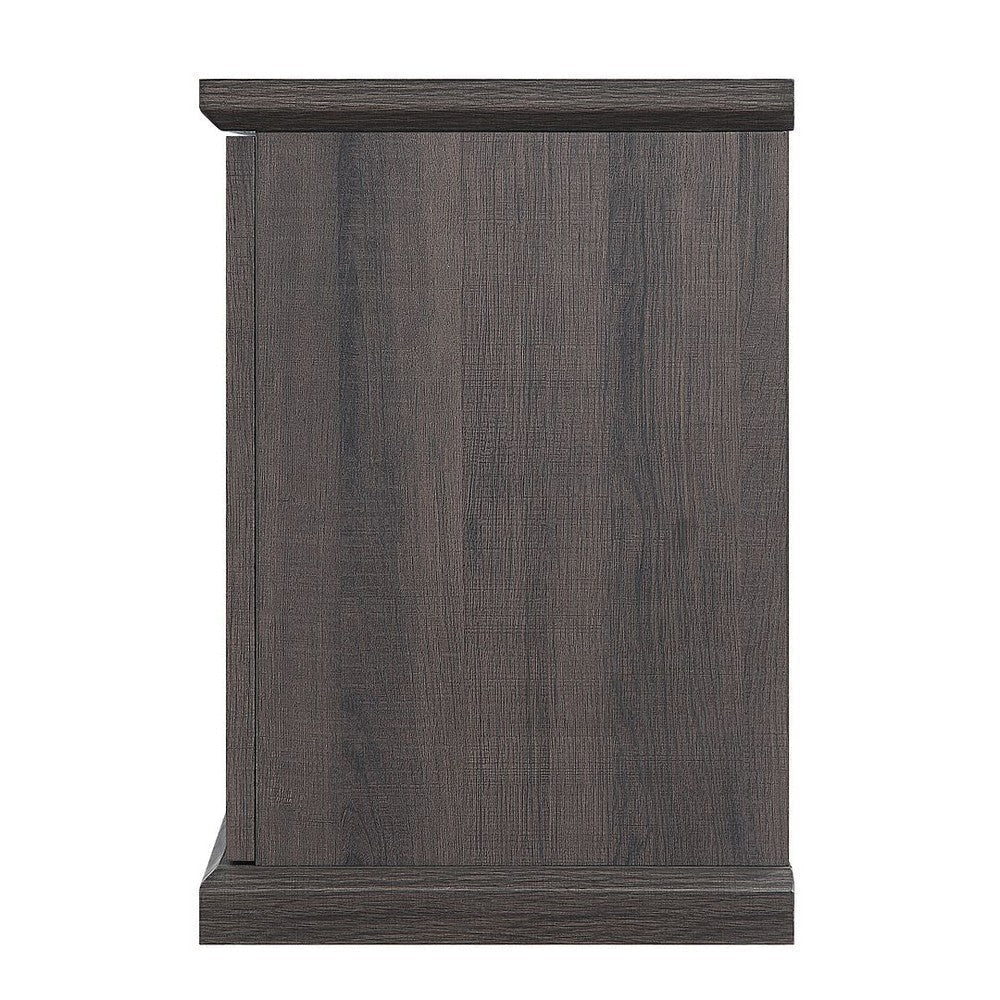 Franklin 60’’ TV Stand with 2 Doors and Open Shelves in Heavy Brown MHC-TVFP3-BR