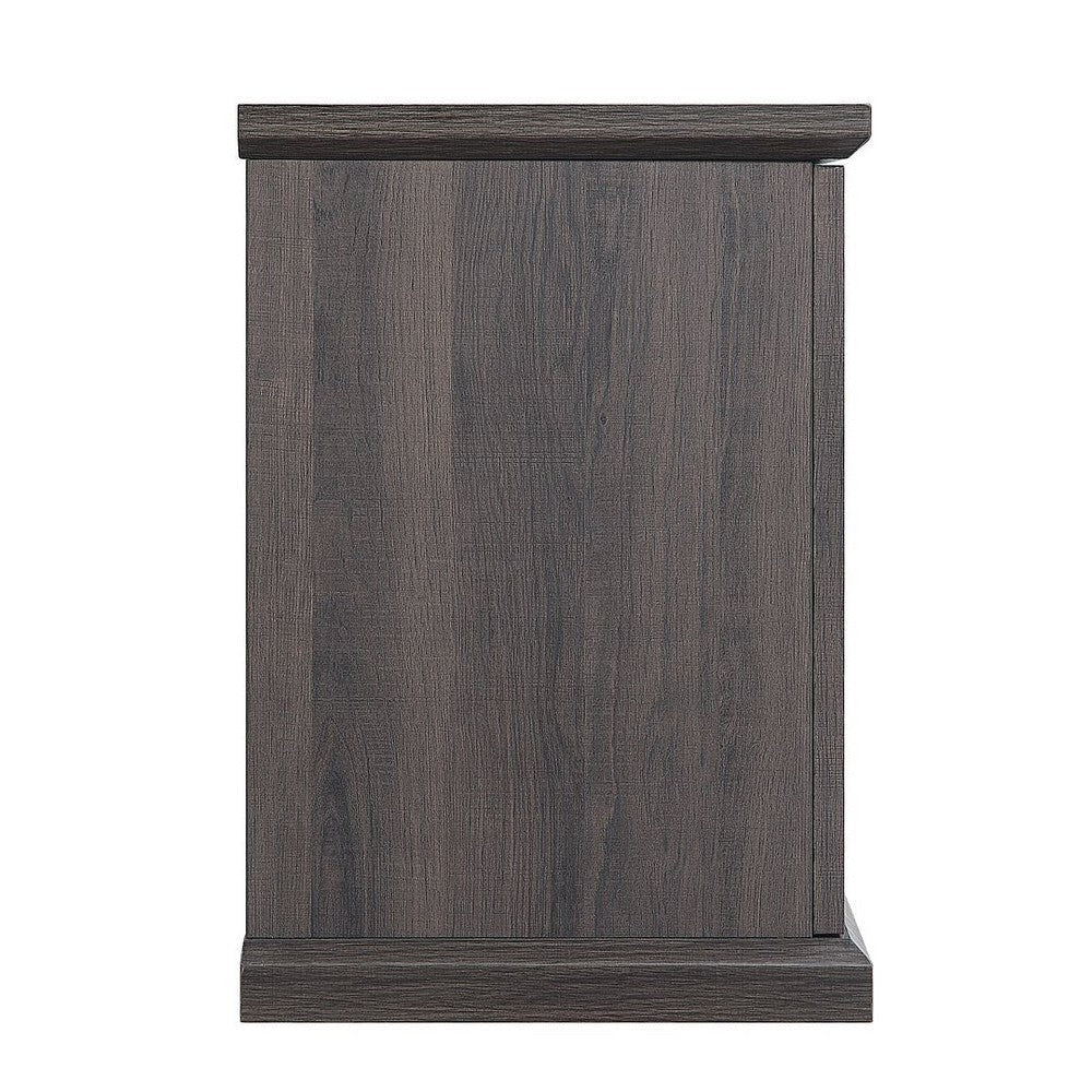 Franklin 60’’ TV Stand with 2 Doors and Open Shelves in Heavy Brown MHC-TVFP3-BR