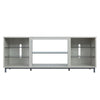 Brighton 60" TV Stand with Glass Shelves and Media Wire Management in Beige