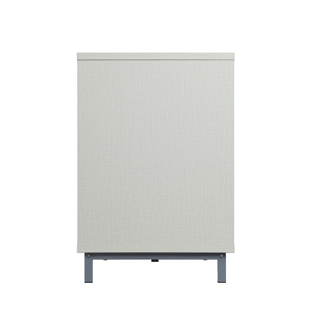 Brighton 60’’ TV Stand with Glass Shelves and Media Wire Management in Beige MHC-TVFP4-BG