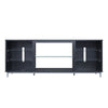 Brighton 60" TV Stand with Glass Shelves and Media Wire Management in Onyx