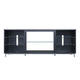 Brighton 60" TV Stand with Glass Shelves and Media Wire Management in Onyx