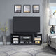 Brighton 60" TV Stand with Glass Shelves and Media Wire Management in Onyx