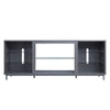 Brighton 60" TV Stand with Glass Shelves and Media Wire Management in Grey