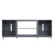 Brighton 60" TV Stand with Glass Shelves and Media Wire Management in Grey