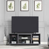 Brighton 60" TV Stand with Glass Shelves and Media Wire Management in Grey